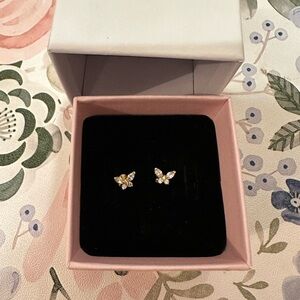 Elegant 14k Gold Butterfly Earrings